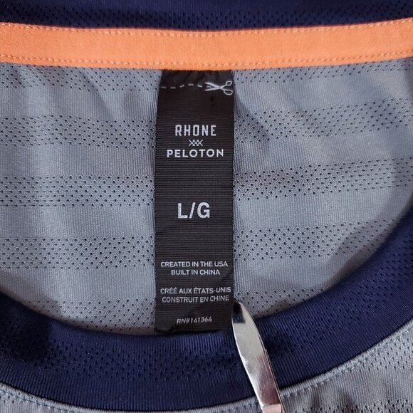 Rhone Peloton Mens Size Large Swift Short Sleeve Gray Performance Athletic Shirt - Picture 9 of 13